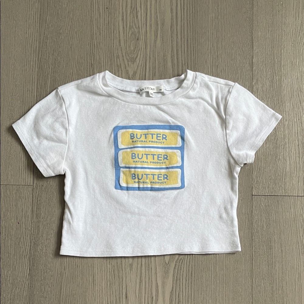 Anti star Crop top ‘baby tee’ butter pads shirt